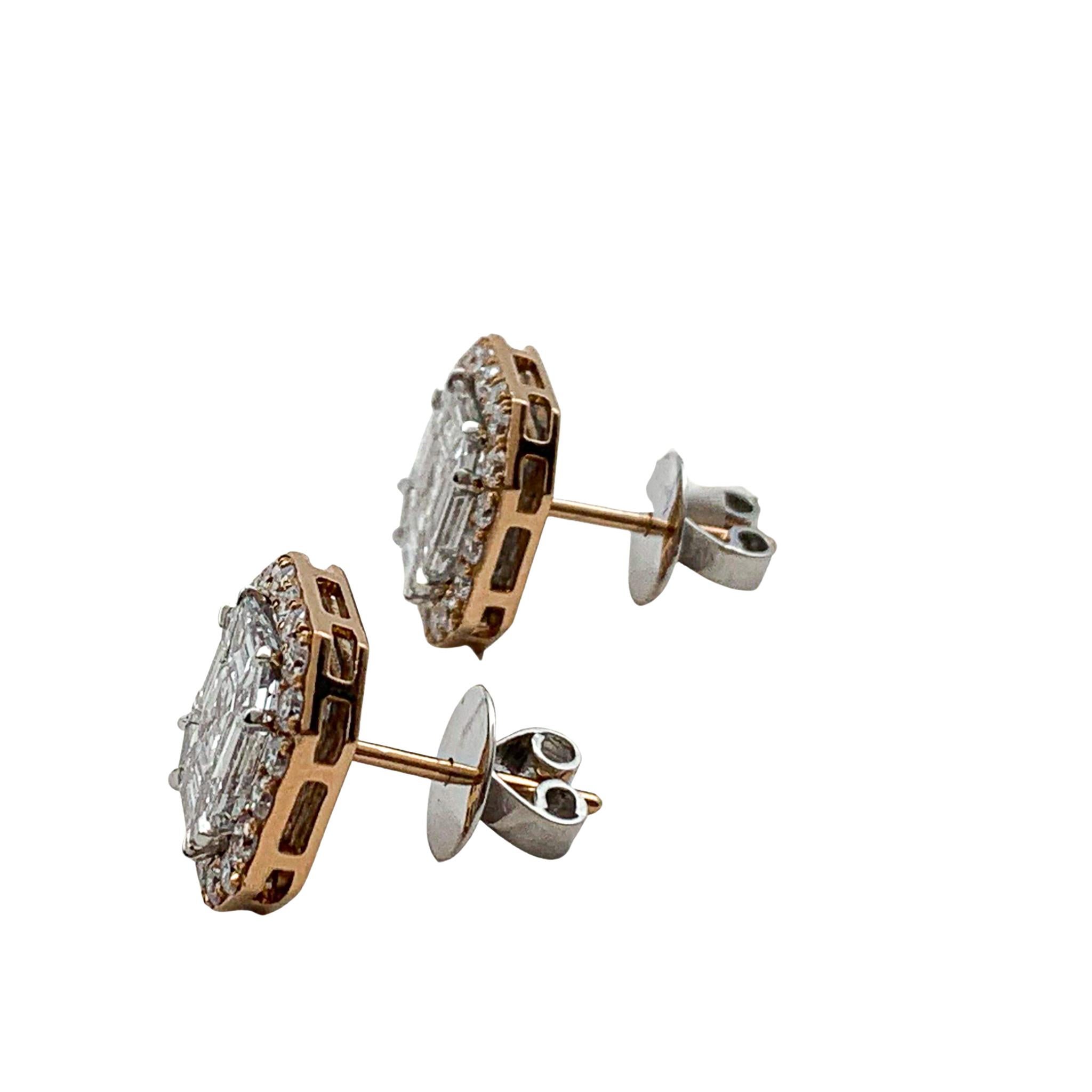 Mixed Cut Diamond Earrings 4.60 Carat 18 Karat Gold E/VS