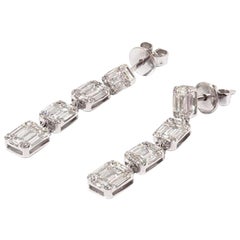 Diamond Earrings, 750 White Gold, 18 Carat Gold