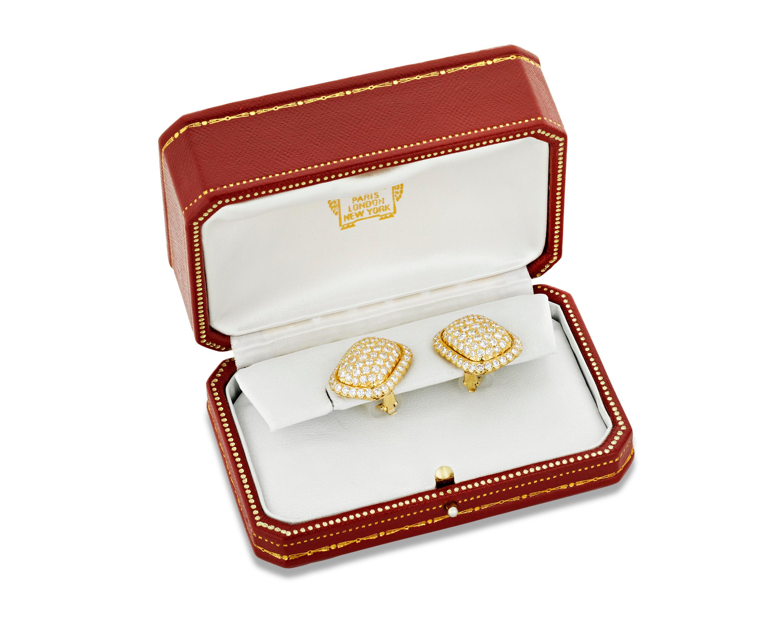 Retro Diamond Earrings by Cartier, 8.50 Carats