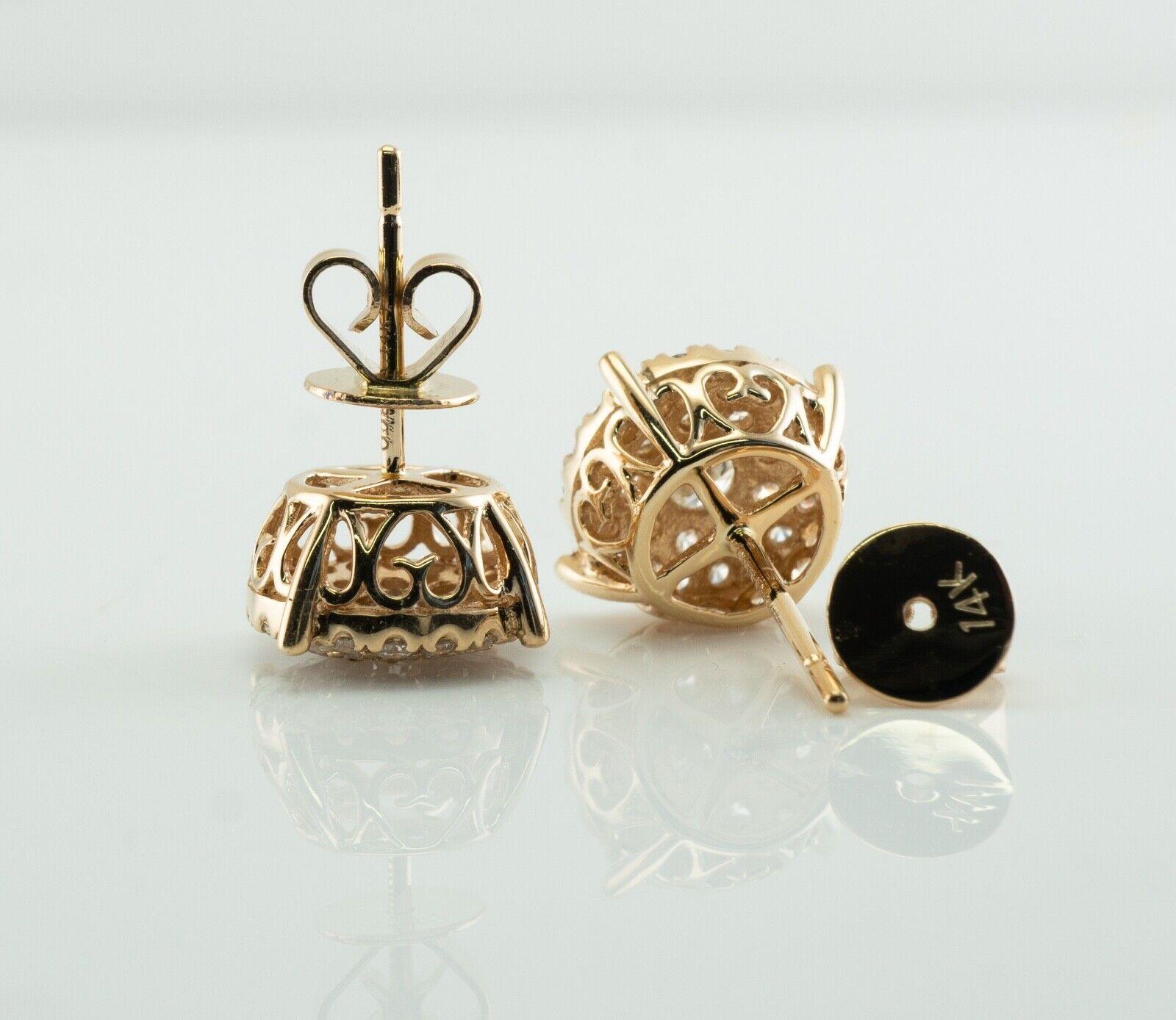 Donna Orecchini con diamanti a grappolo di Odelia in oro 14K 1.10 TDW in vendita