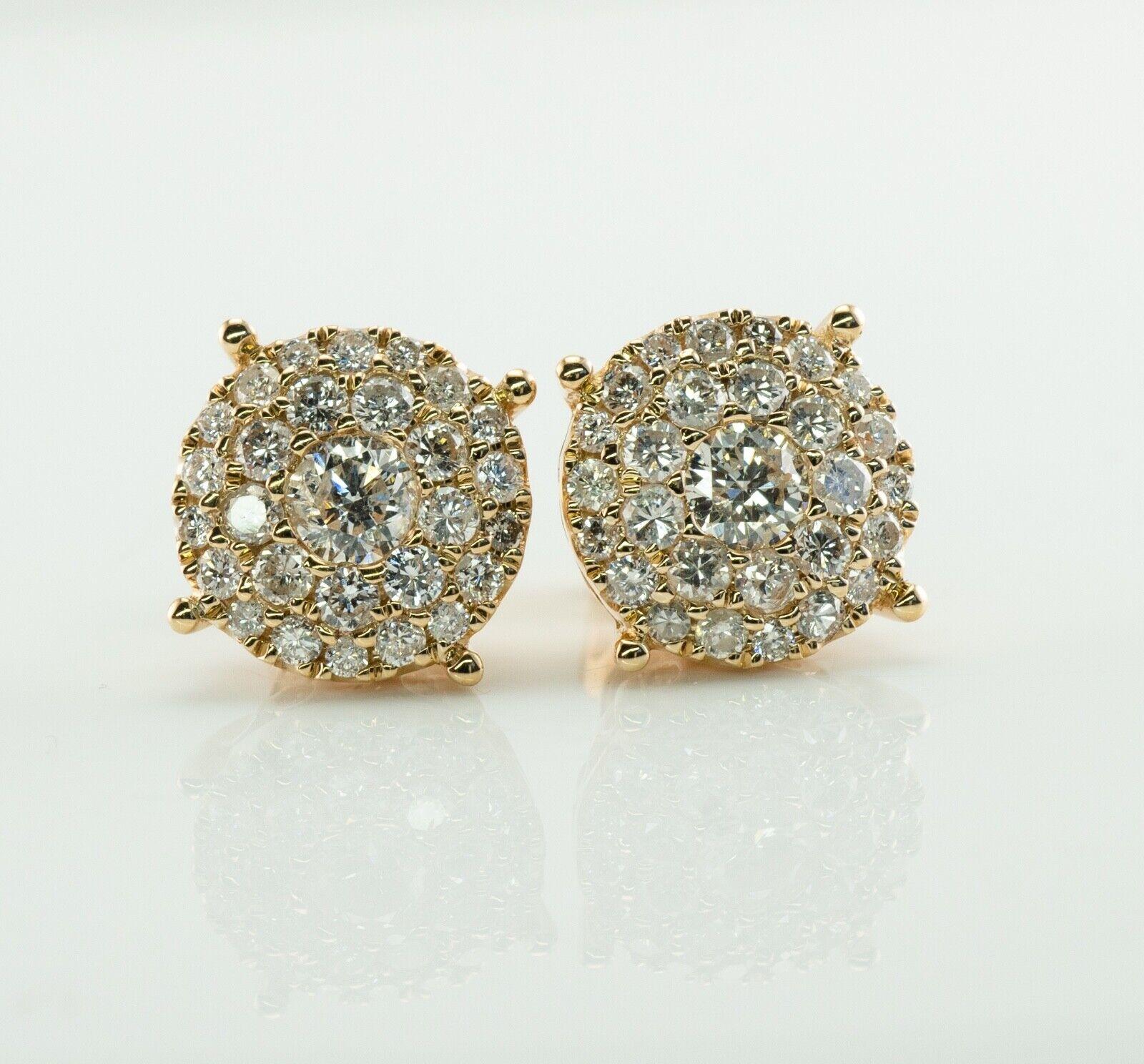 Orecchini con diamanti a grappolo di Odelia in oro 14K 1.10 TDW in vendita 1