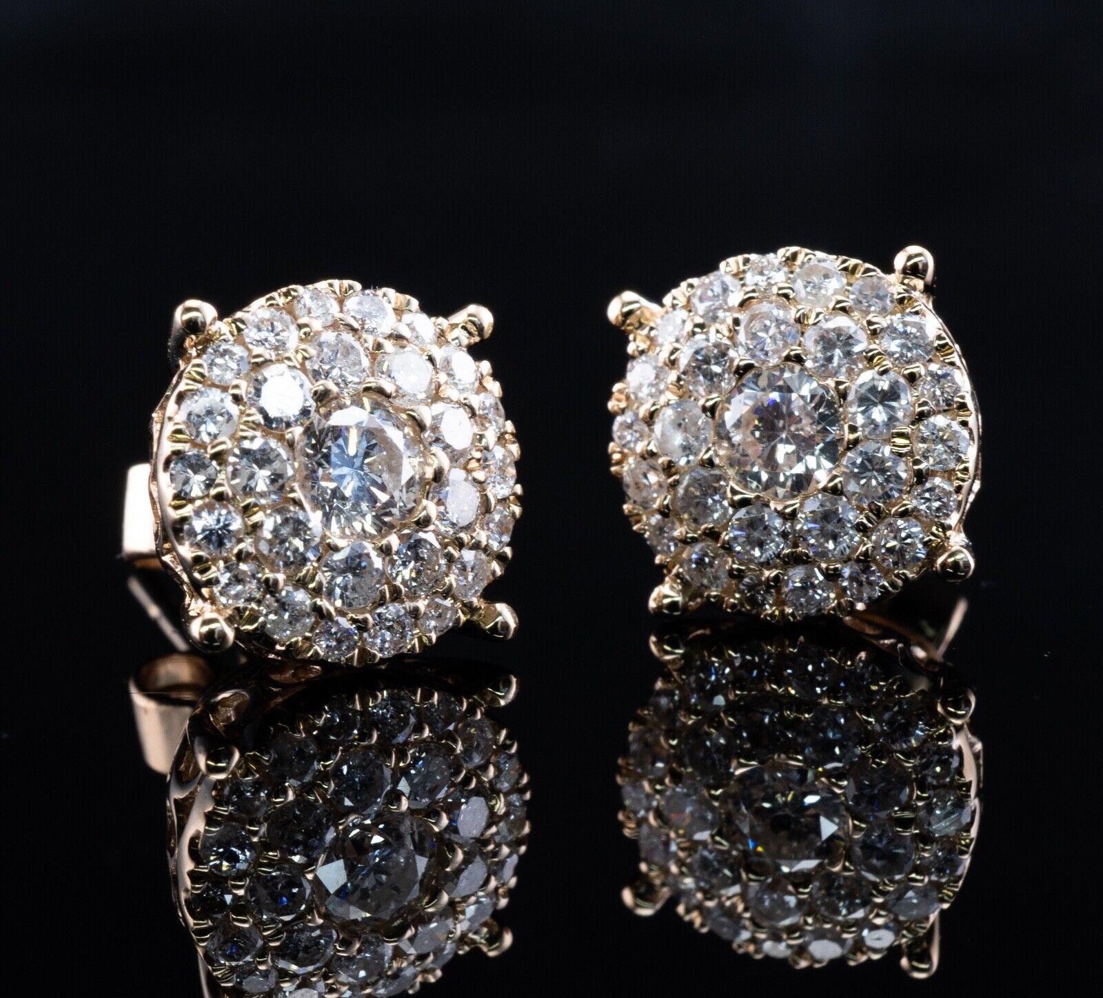 Orecchini con diamanti a grappolo di Odelia in oro 14K 1.10 TDW in vendita 2