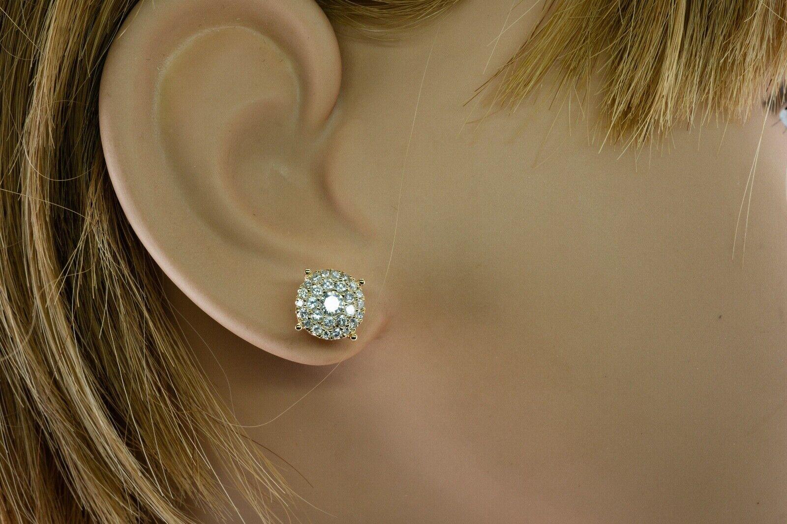 Orecchini con diamanti a grappolo di Odelia in oro 14K 1.10 TDW in vendita 3