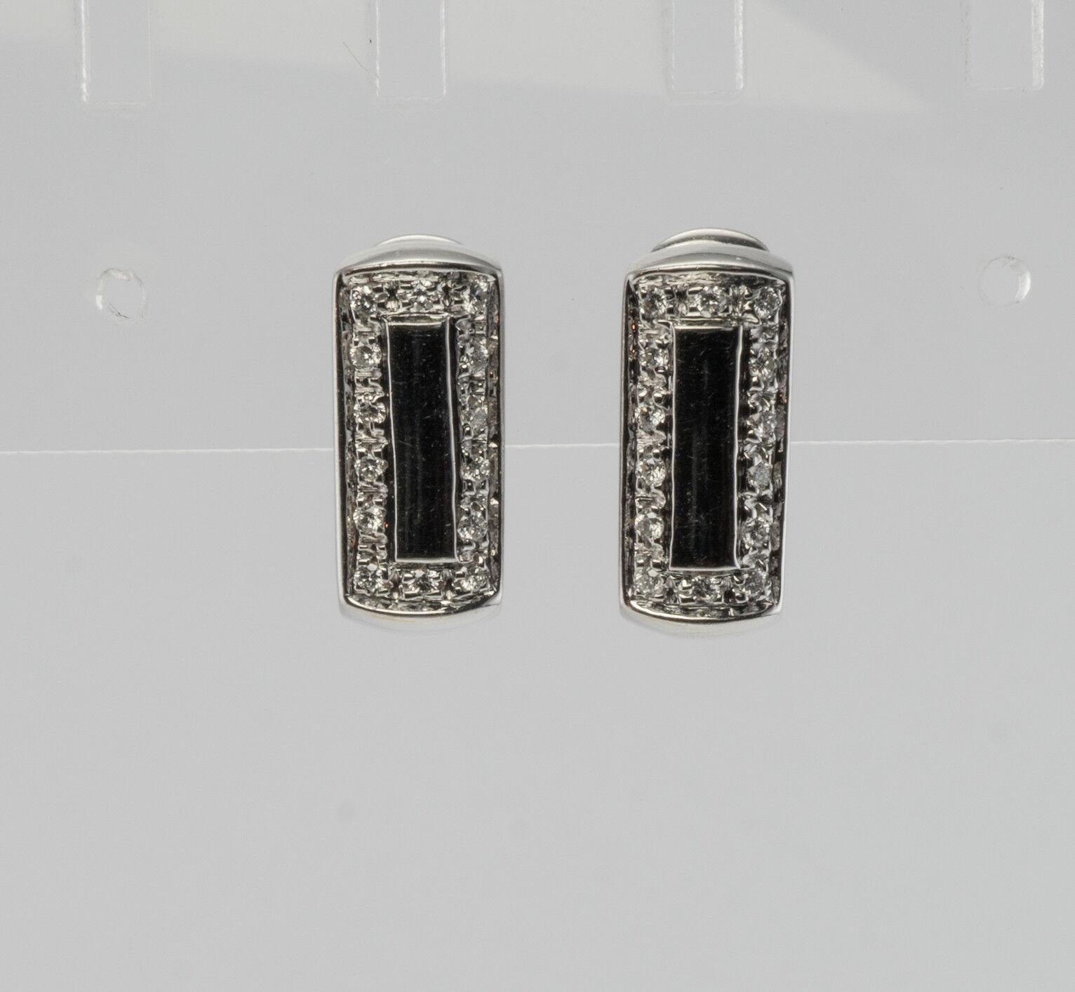 Diamond Earrings DD Gioielli 18K White Gold Italy In Good Condition For Sale In East Brunswick, NJ