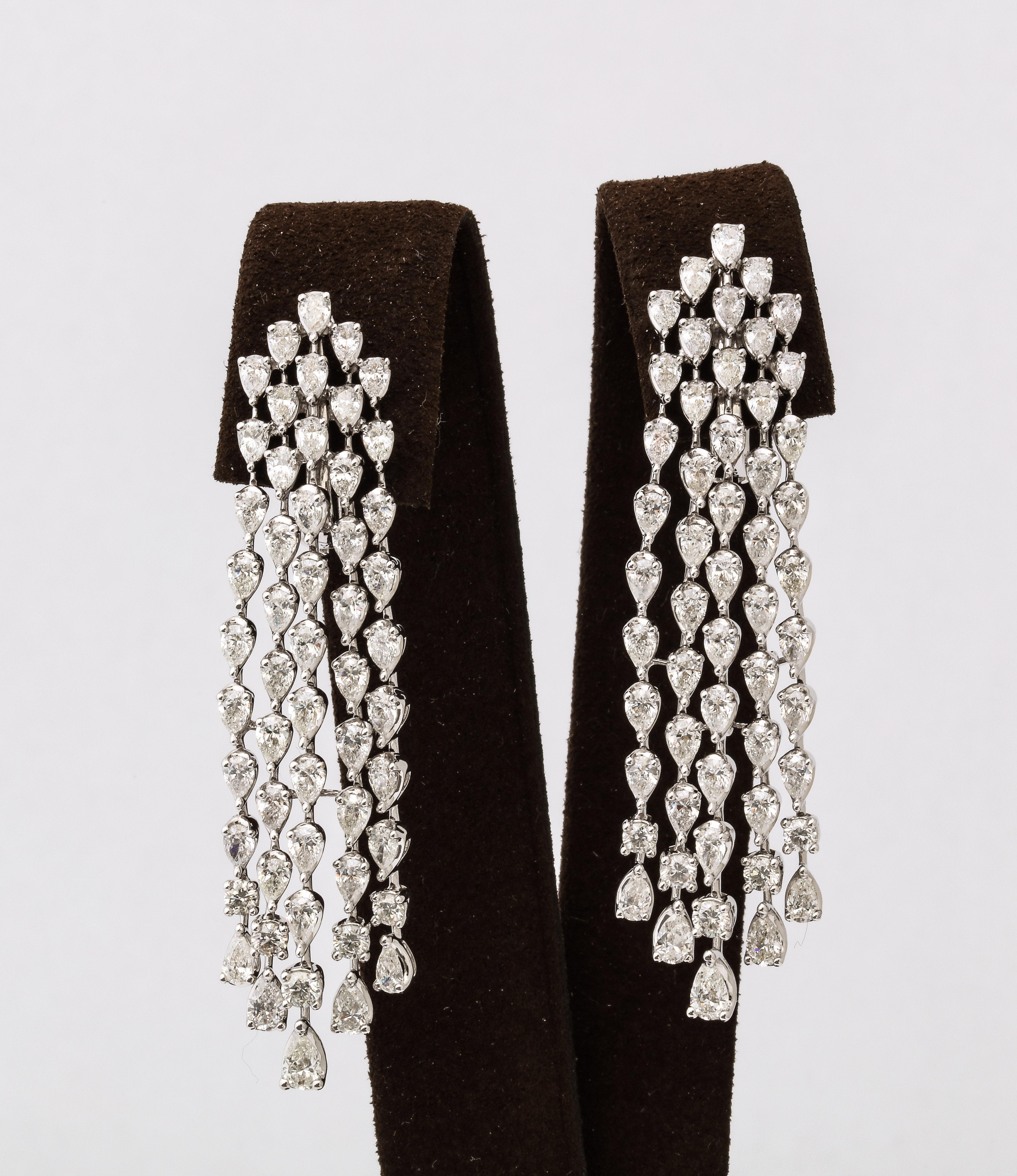 Pear Cut Diamond Earrings For Sale