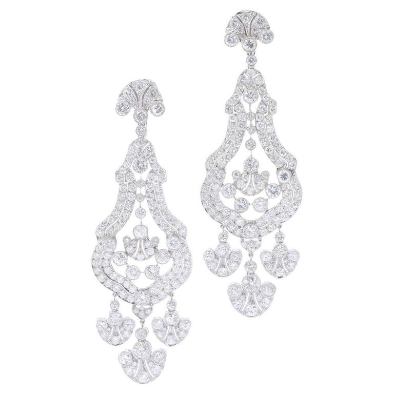 Diamond Earrings, mid-20th century