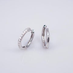 Diamond Earrings Hoop 18 Carat White Gold