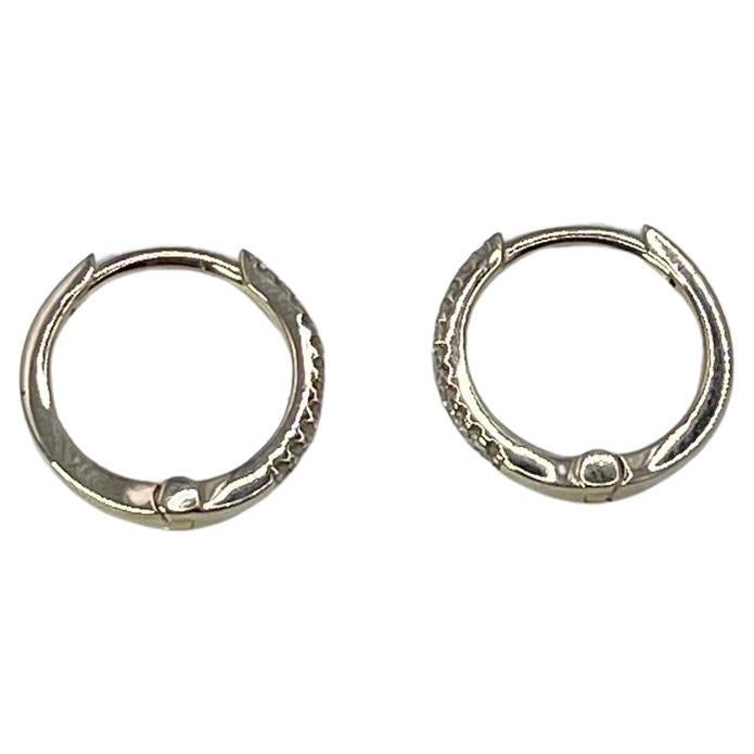 Diamant-Ohrringe Hopps 14kt Gelbgold Ohrringe Dainty Hoops