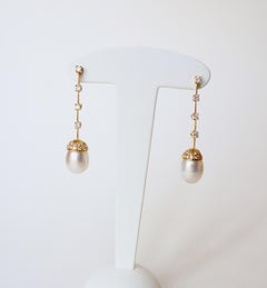 Diamond Earrings in 18 Carat Gold  1.4 Carats of Diamonds Pearl