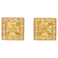 Diamond  Earrings in 18 Carat Yellow Gold Filigree