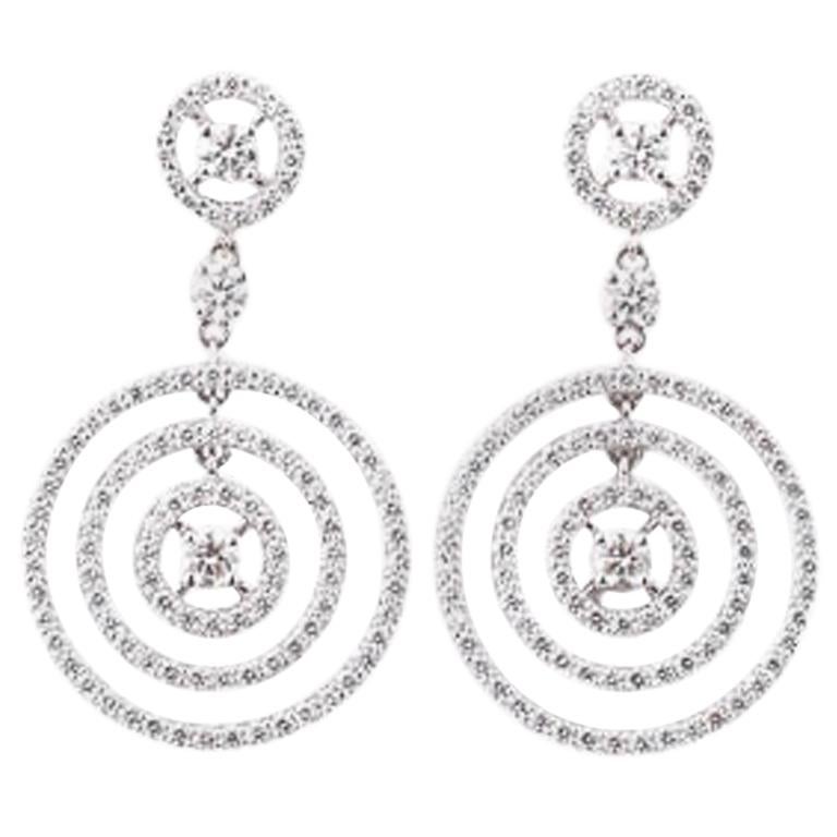 Diamond Earrings in 18 Karat White Gold