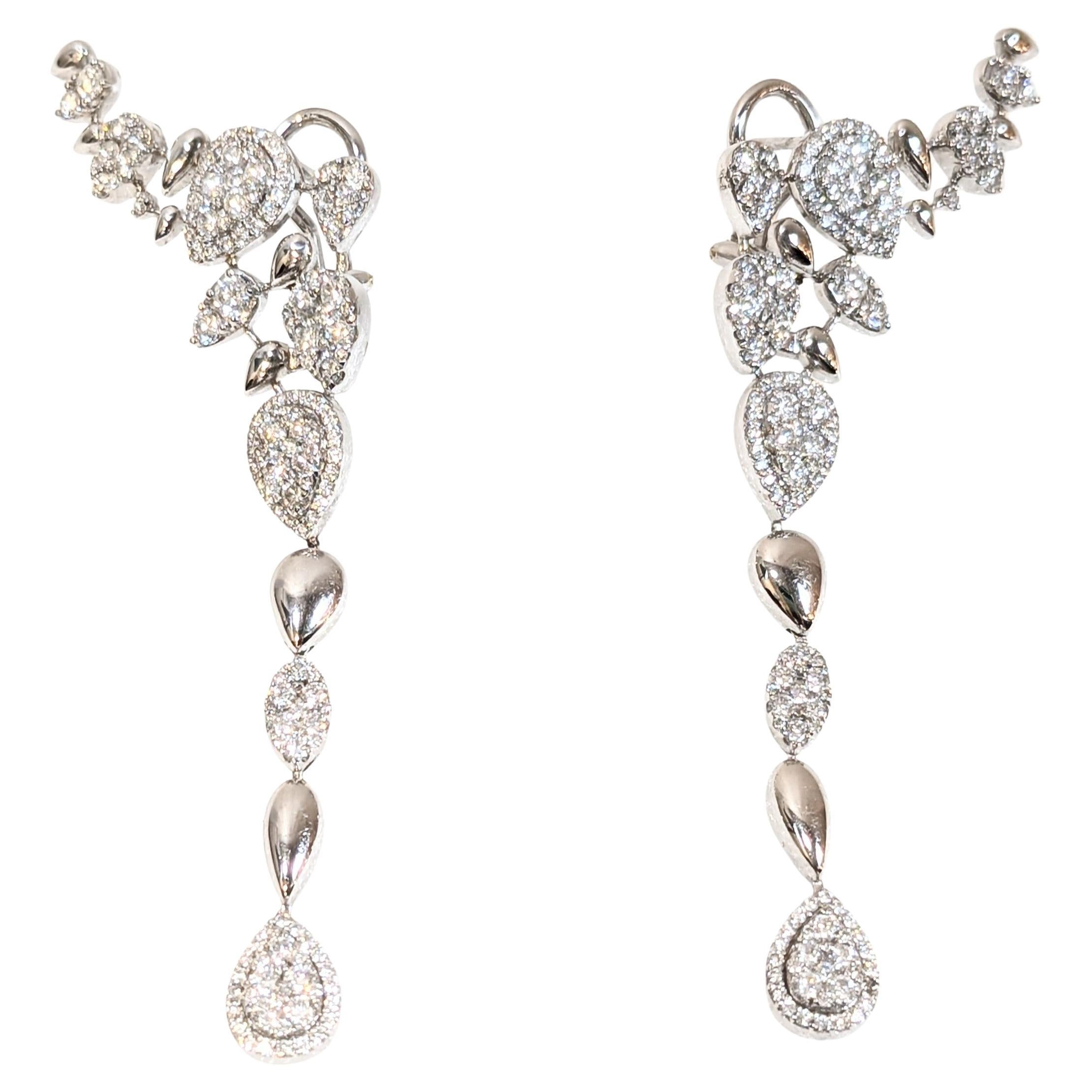 Diamante  Pendientes de oro blanco de 18 quilates