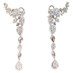 Diamante  Pendientes de oro blanco de 18 quilates