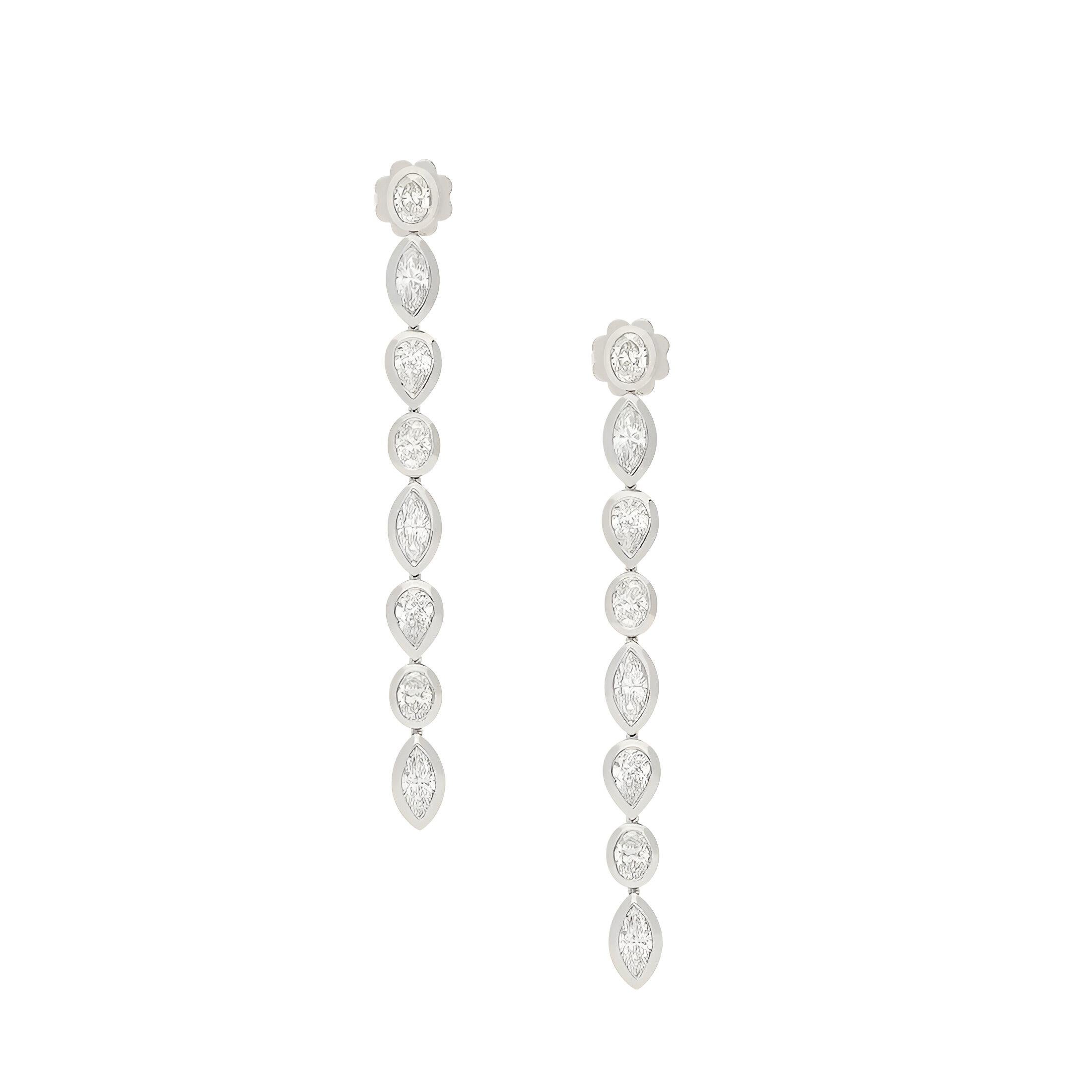 Diamant-Ohrringe aus Weißgold, 3,24 Karat (Ovalschliff) im Angebot