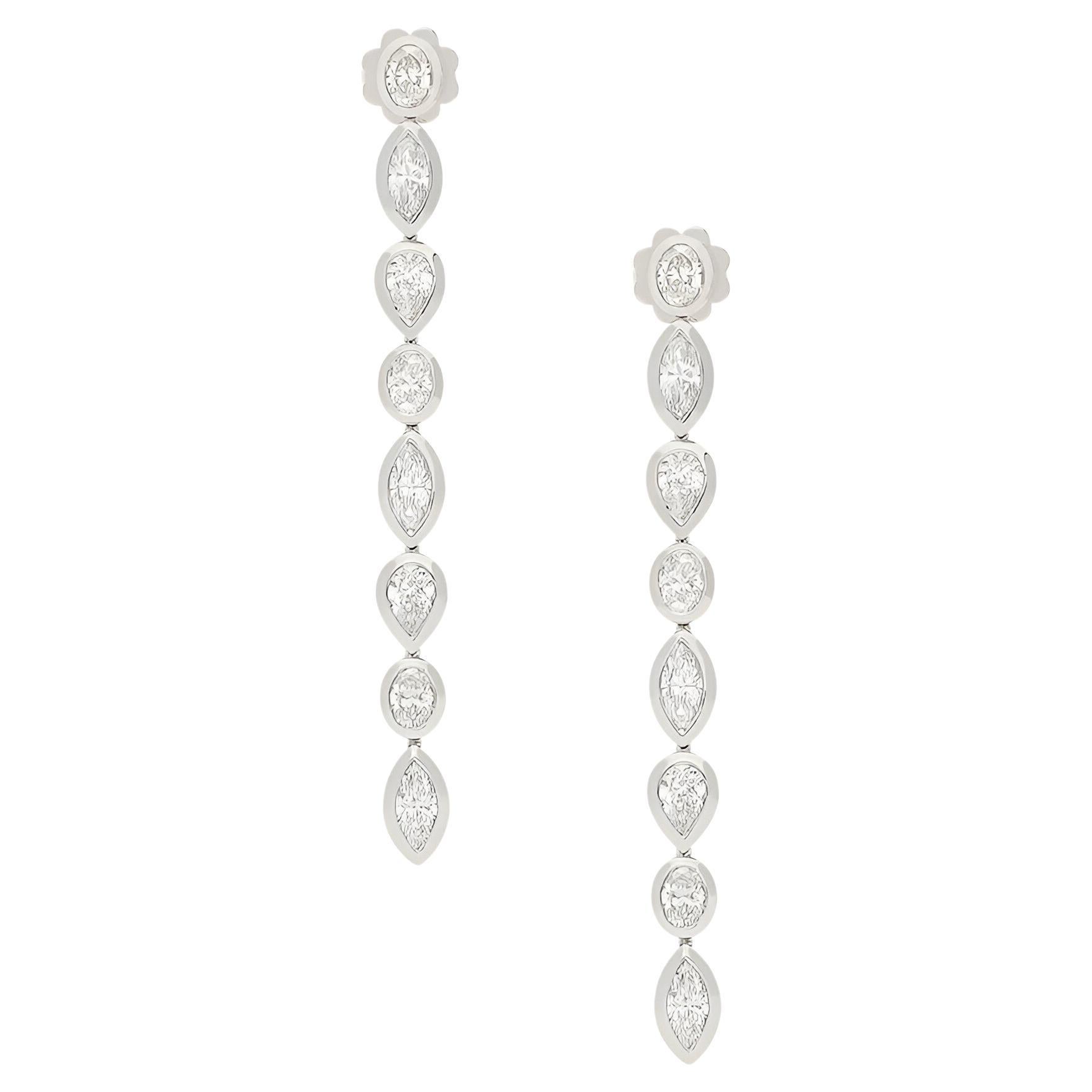 Diamant-Ohrringe aus Weißgold, 3,24 Karat im Angebot