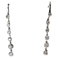 Diamond Earrings Long Dangling Earrings 1.26ct Natural VS Diamond Earrings 14kt