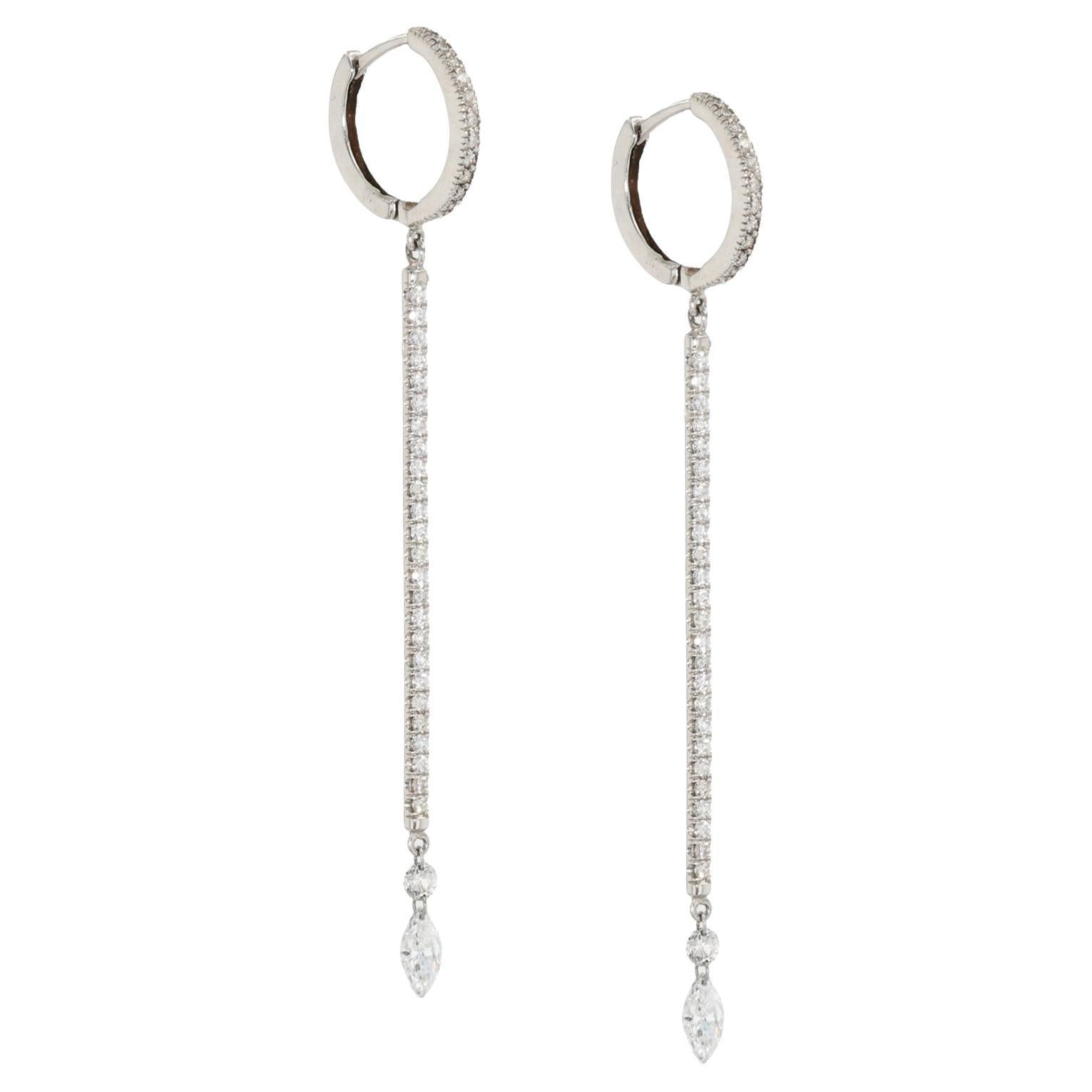 Diamond Earrings "Marquesa Matchstick" by Willow Diamonds For Sale