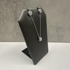 Diamond Earrings & Necklace Set in Sterling Silver – 0.18ctw, 18in, New