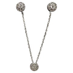 Diamond Earrings & Necklace Set in Sterling Silver – 0.18ctw, 18in, New Diamond Earrings & Necklace Set in Sterling Silver – 0.18ctw, 18in, New