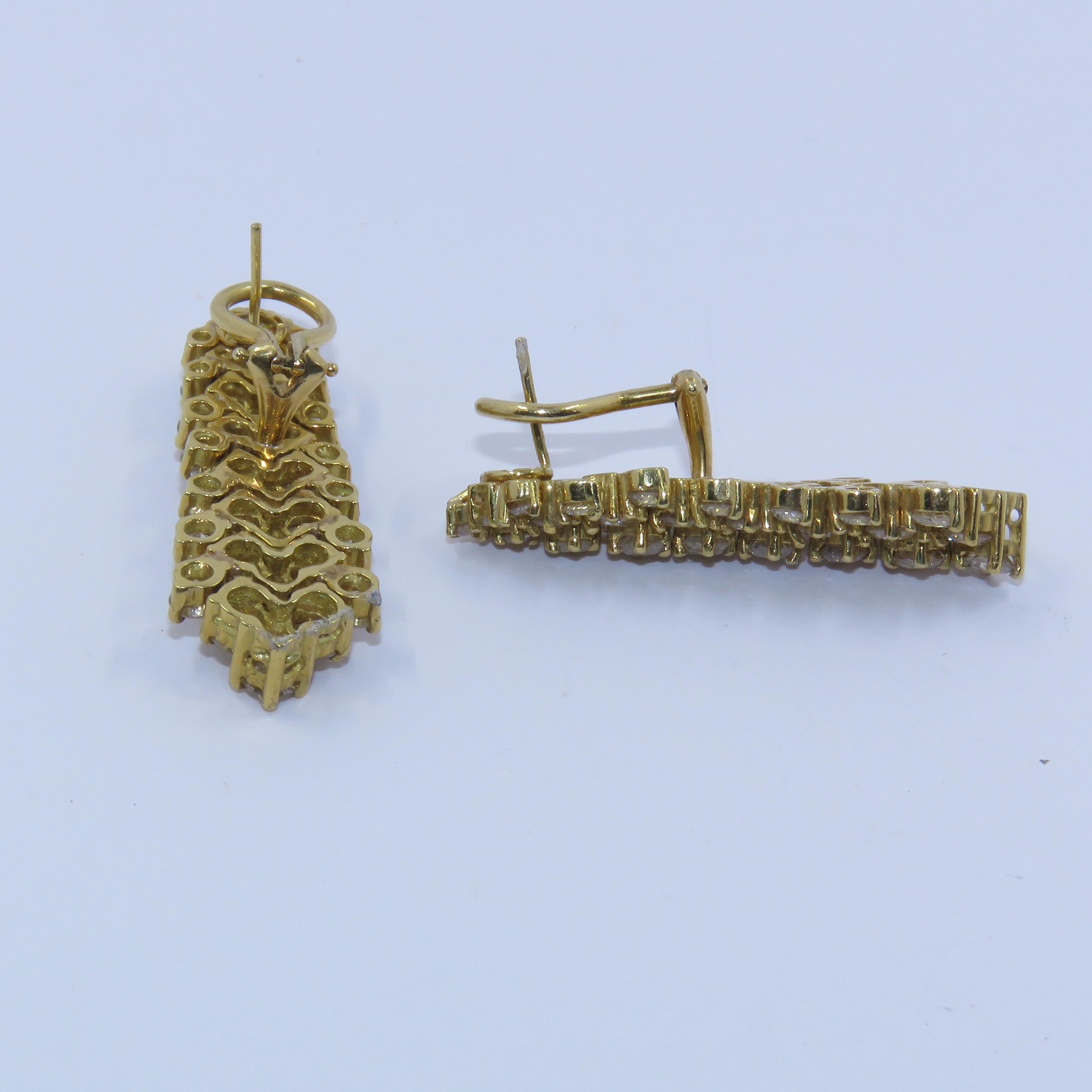 Diamant-Ohrringe aus 14 Karat Gold 61-10181 (Art nouveau) im Angebot