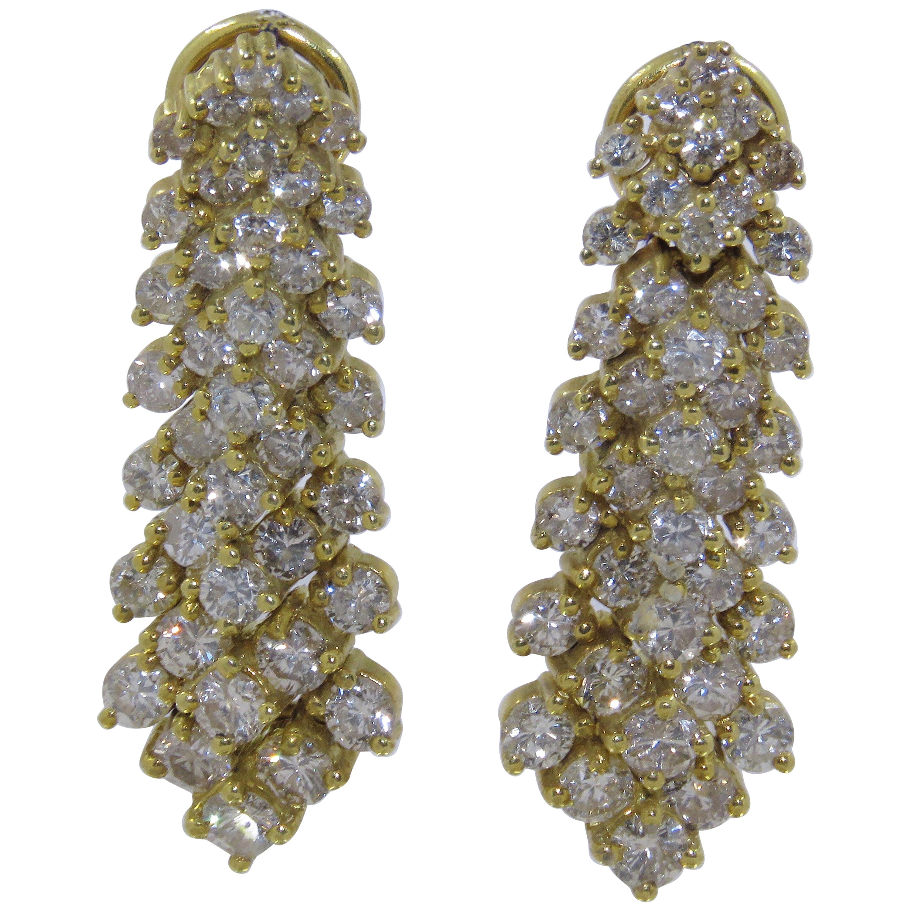 Diamond Earrings Set in 14 Karat Gold 61-10181 For Sale