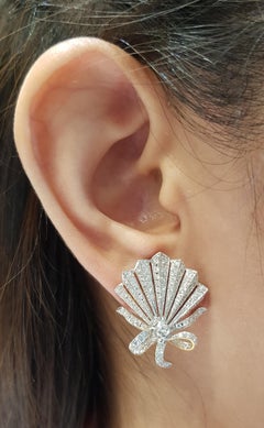 Diamond Earrings Set in 18 Karat Gold Settings