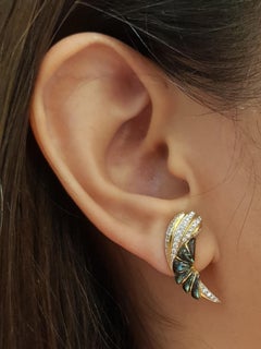 Diamond Earrings Set in 18 Karat Gold Settings