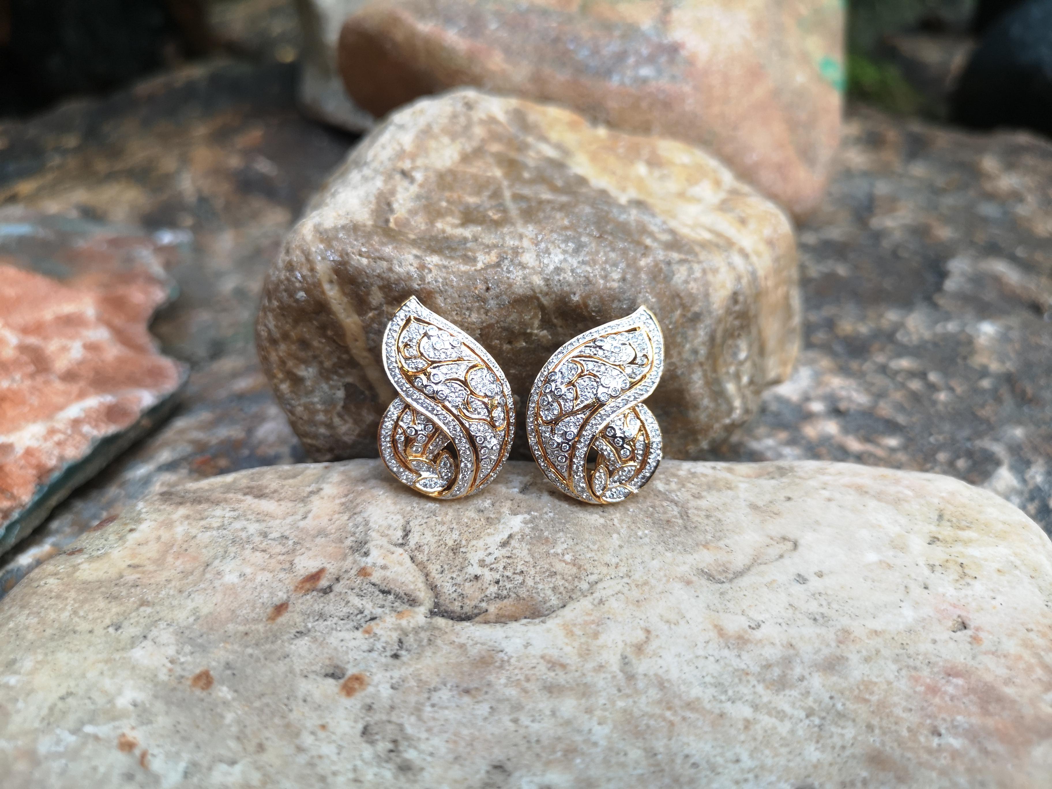 Mixed Cut Diamond Earrings Set in 18 Karat Gold Settings