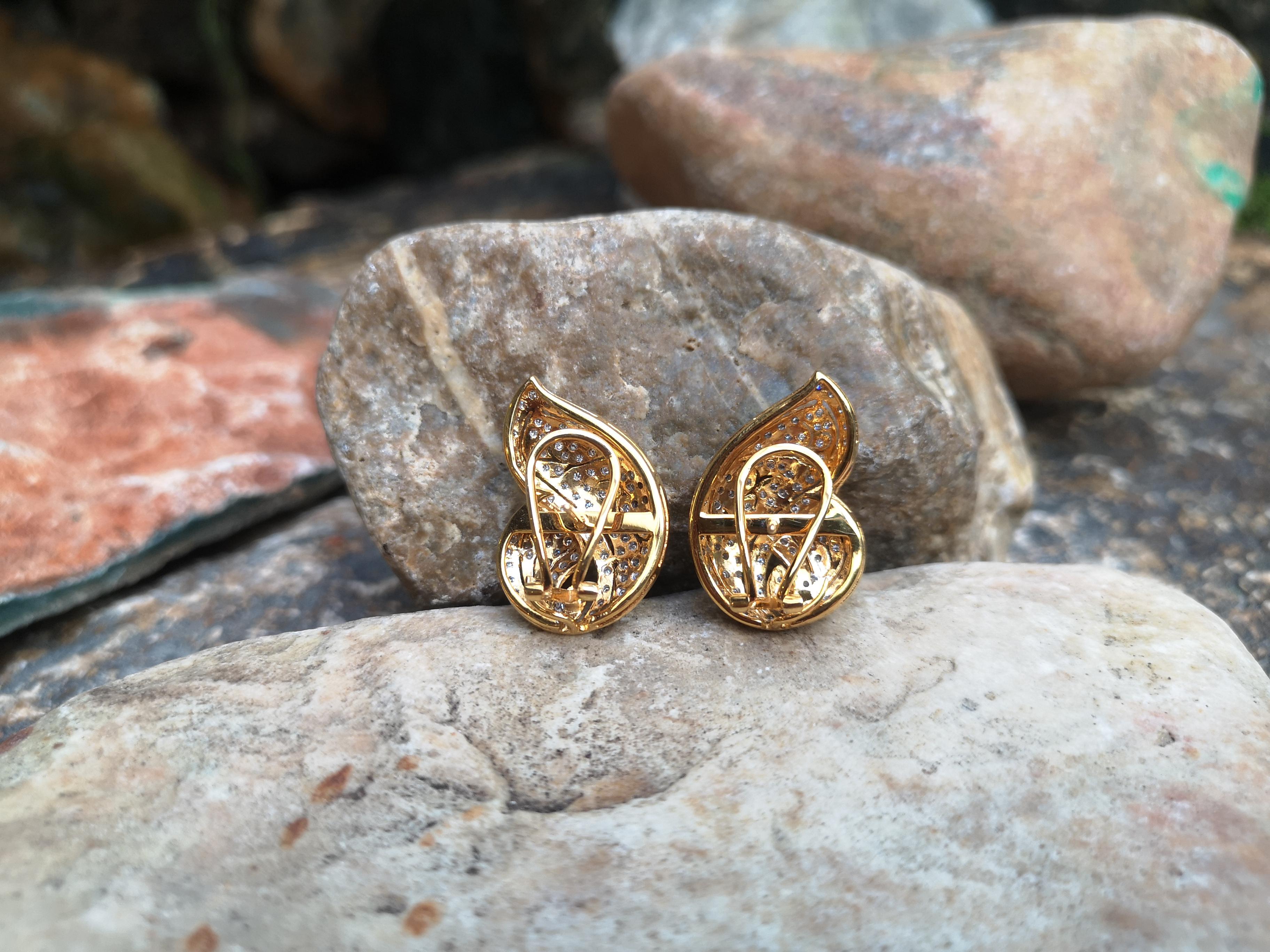 Women's Diamond Earrings Set in 18 Karat Gold Settings