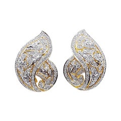 Diamond Earrings Set in 18 Karat Gold Settings