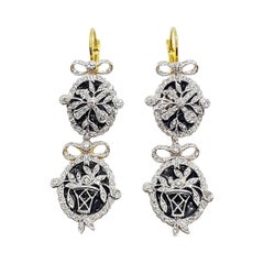 Diamond Earrings Set in 18 Karat Gold Settings