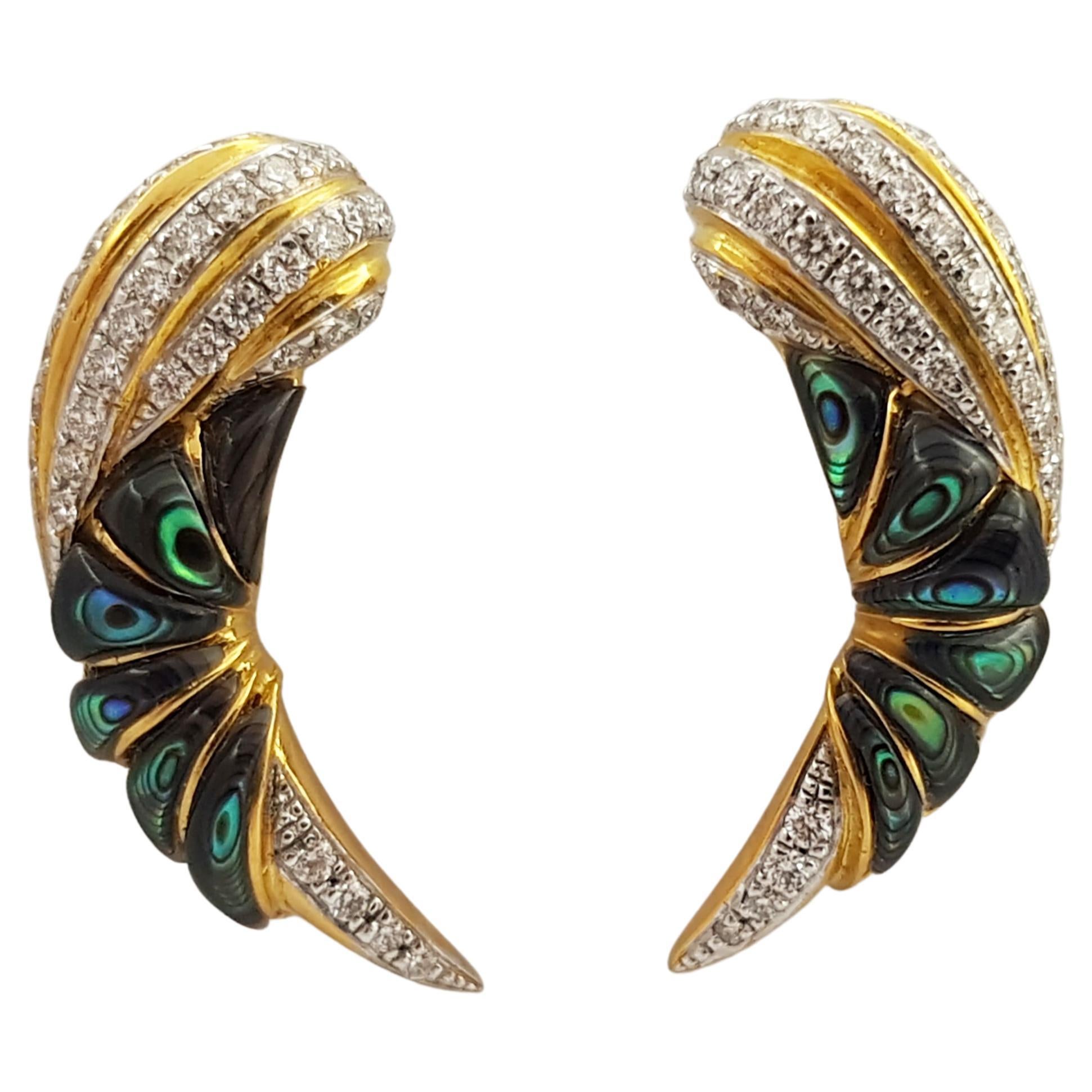 Diamond Earrings Set in 18 Karat Gold Settings