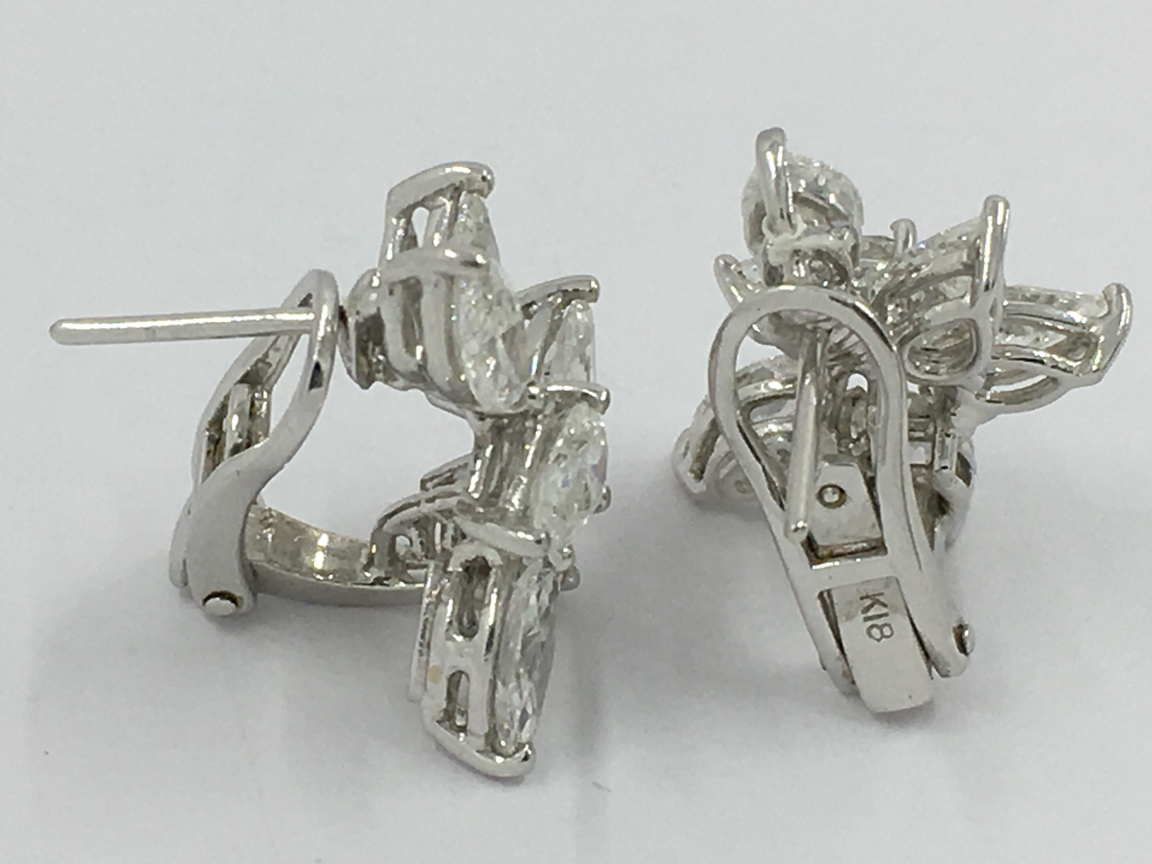 Contemporary Diamond Earrings Set in 18 Karat White Gold 10015