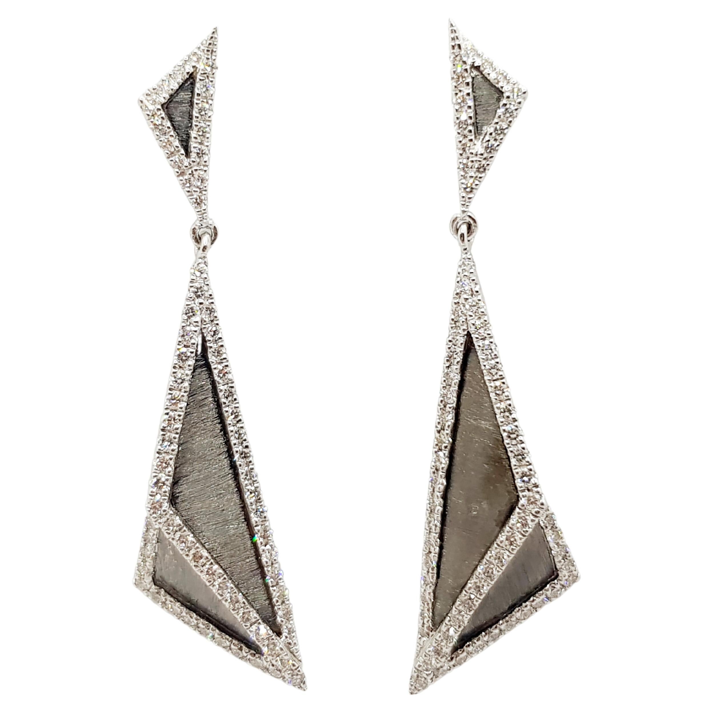 Diamond Earrings Set in 18 Karat White Gold Settings by Kavant & Sharart