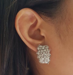 Diamond Earrings Set in 18 Karat White Gold Settings