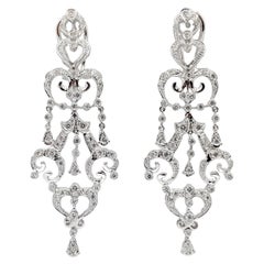 Diamond Earrings Set in 18 Karat White Gold Settings