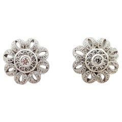 Diamond  Earrings Set in 18 Karat White Gold Settings
