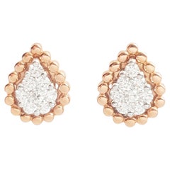 Diamond Earrings set in 18K Rose Gold Settings