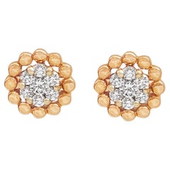 Diamond Earrings set in 18K Rose Gold Settings