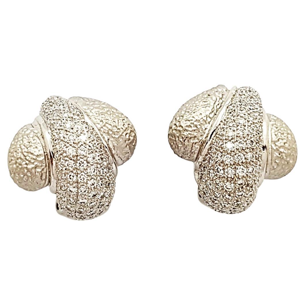 Boucles d'oreilles en diamant sur monture en or blanc 18 carats