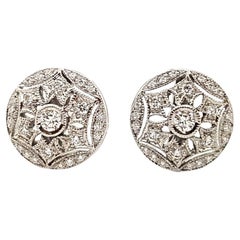 Boucles d'oreilles en diamant sur monture en or blanc 18 carats