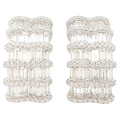 Boucles d'oreilles en diamant sur monture en or blanc 18 carats