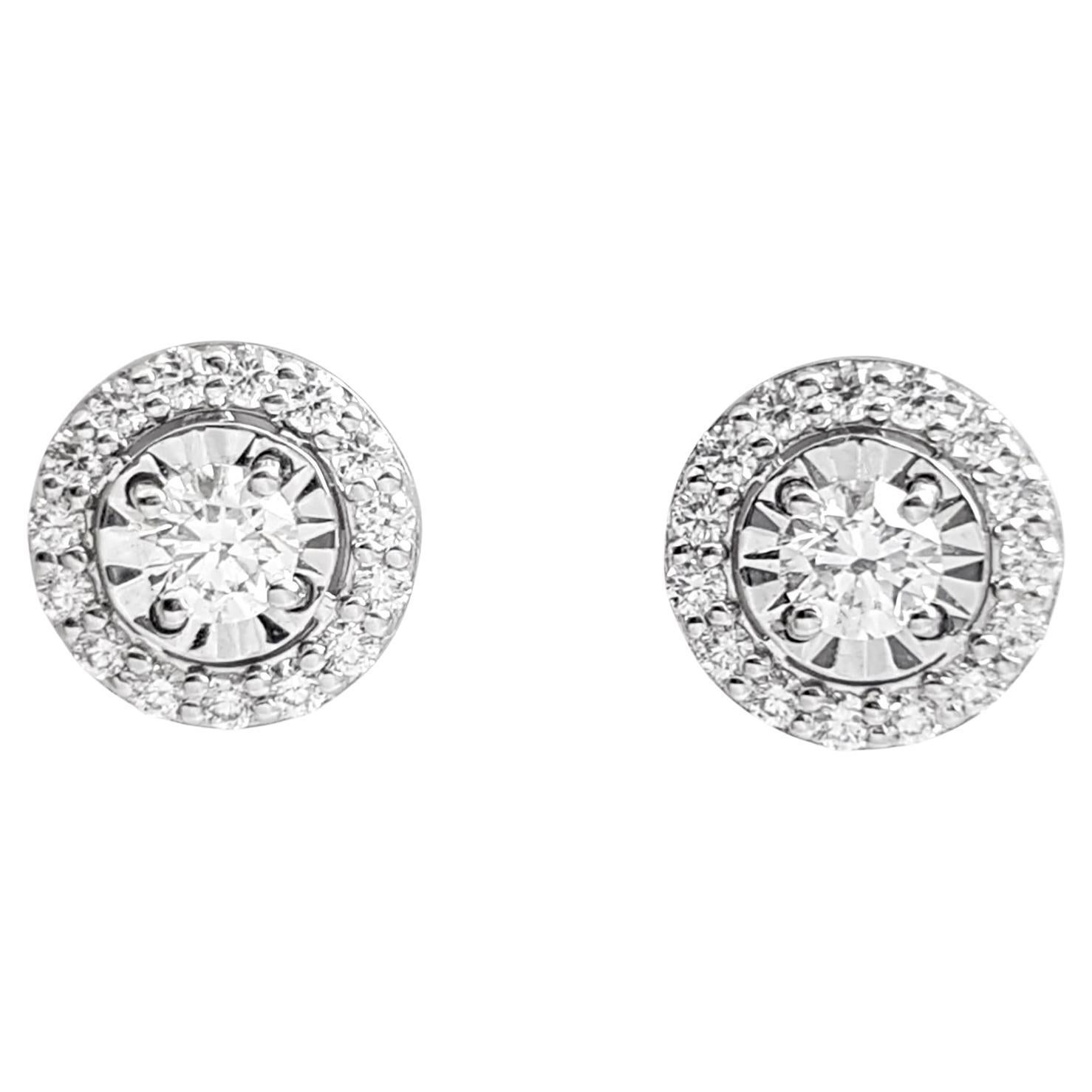 Diamond Earrings set in 18K White Gold Settings