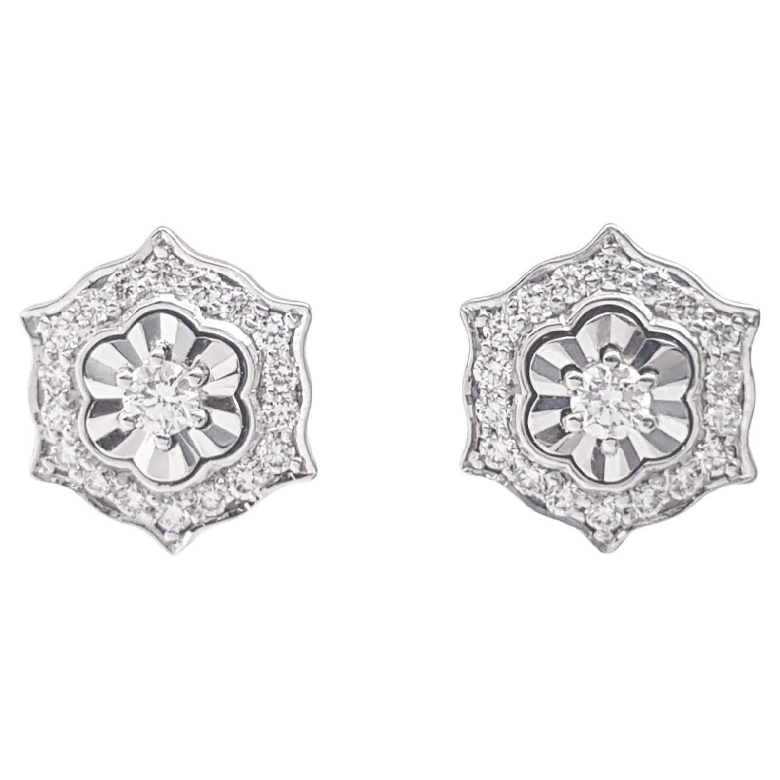 Diamond Earrings set in 18K White Gold Settings