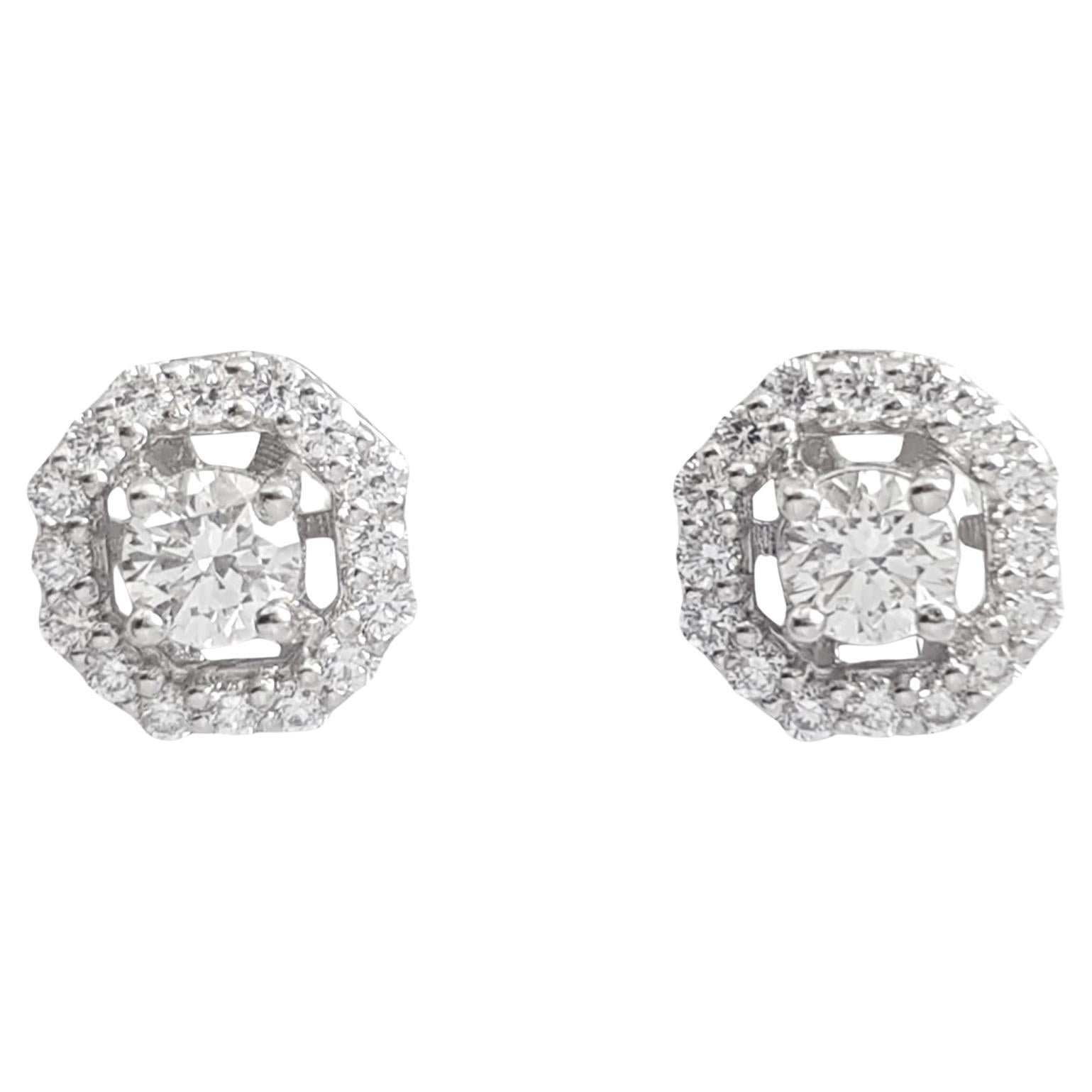 Diamond Earrings set in 18K White Gold Settings