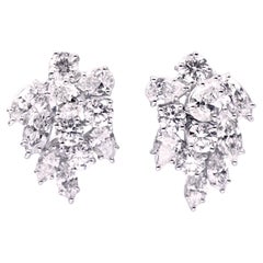Diamond Earrings set in 18K White Gold Settings Diamond Earrings set in 18K White Gold Settings
