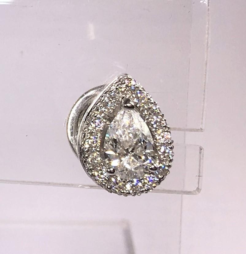Round Cut Diamond Earrings Signed GRAFF