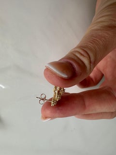 Diamond earrings unique dandilion designer earrings 14Kt gold