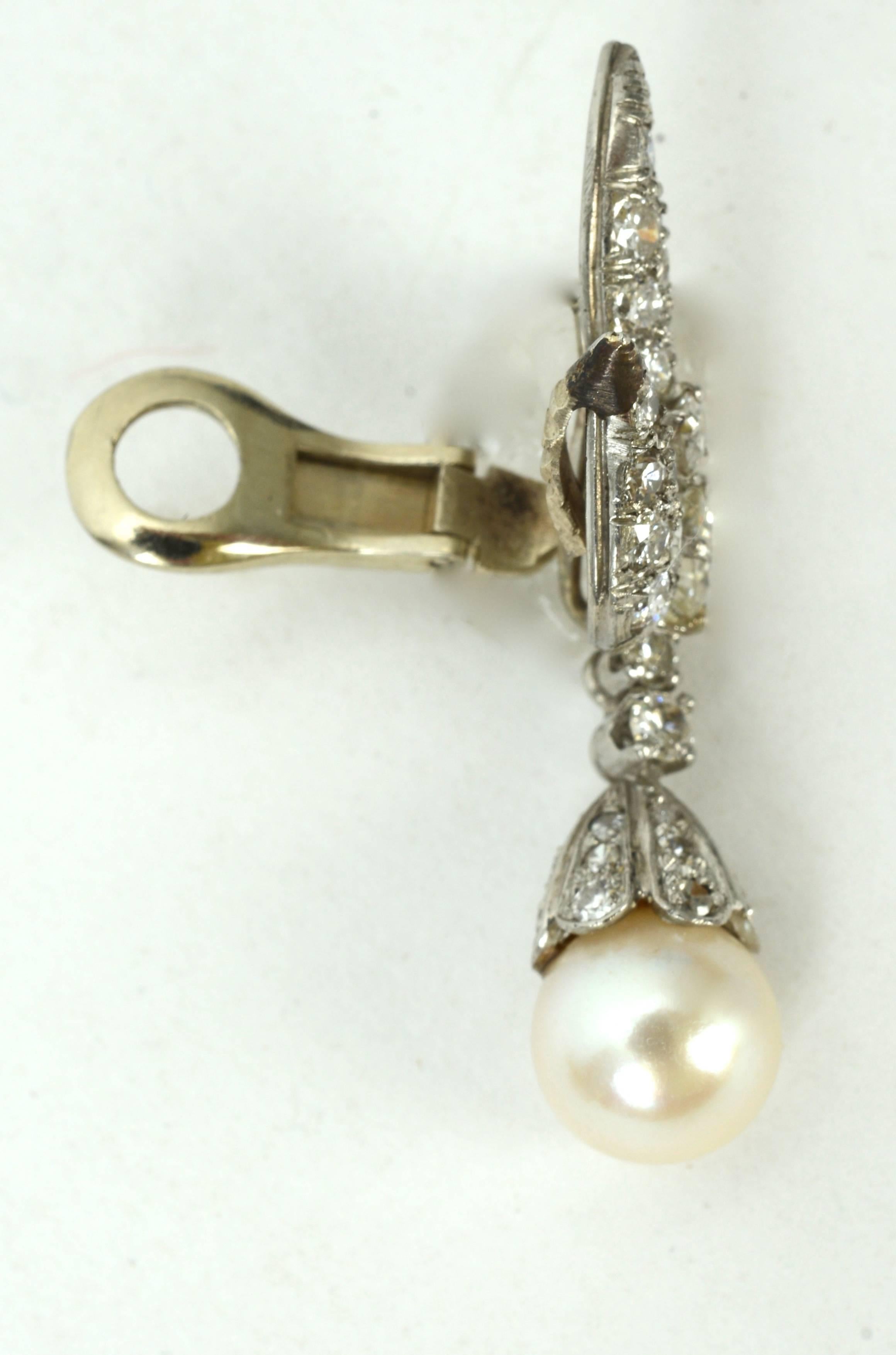 Diamond Earrings with Detachable Pearl and Diamond Drops by Charles Vaillant 1