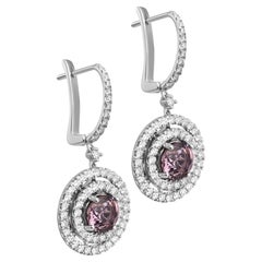 Diamantohrringe mit rundem Burma-Spinell